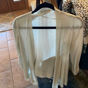 Off white 3/4 sleeve cover up sweater